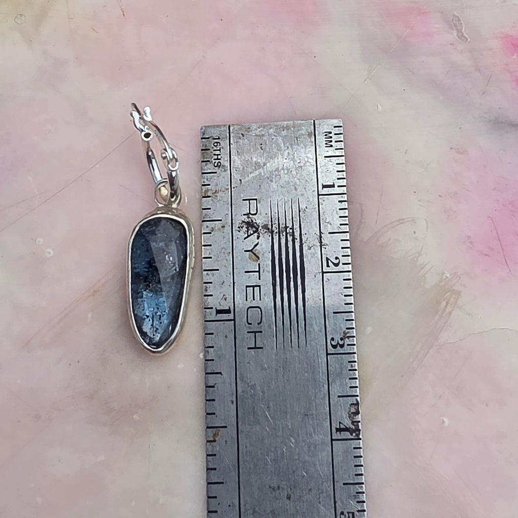 Rosecut Blue Kyanite Charm Earrings