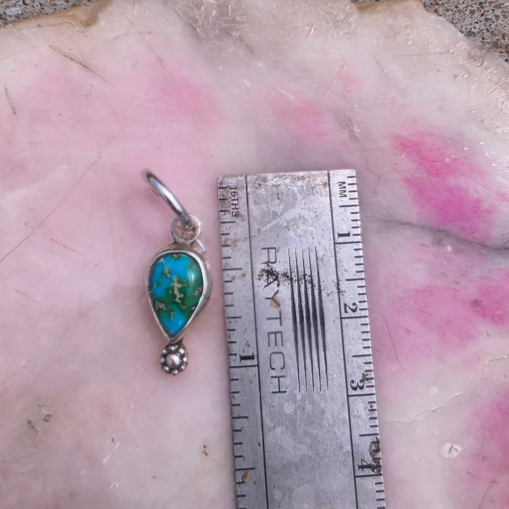 Sonoran Gold Turquoise charm earrings with Bead details