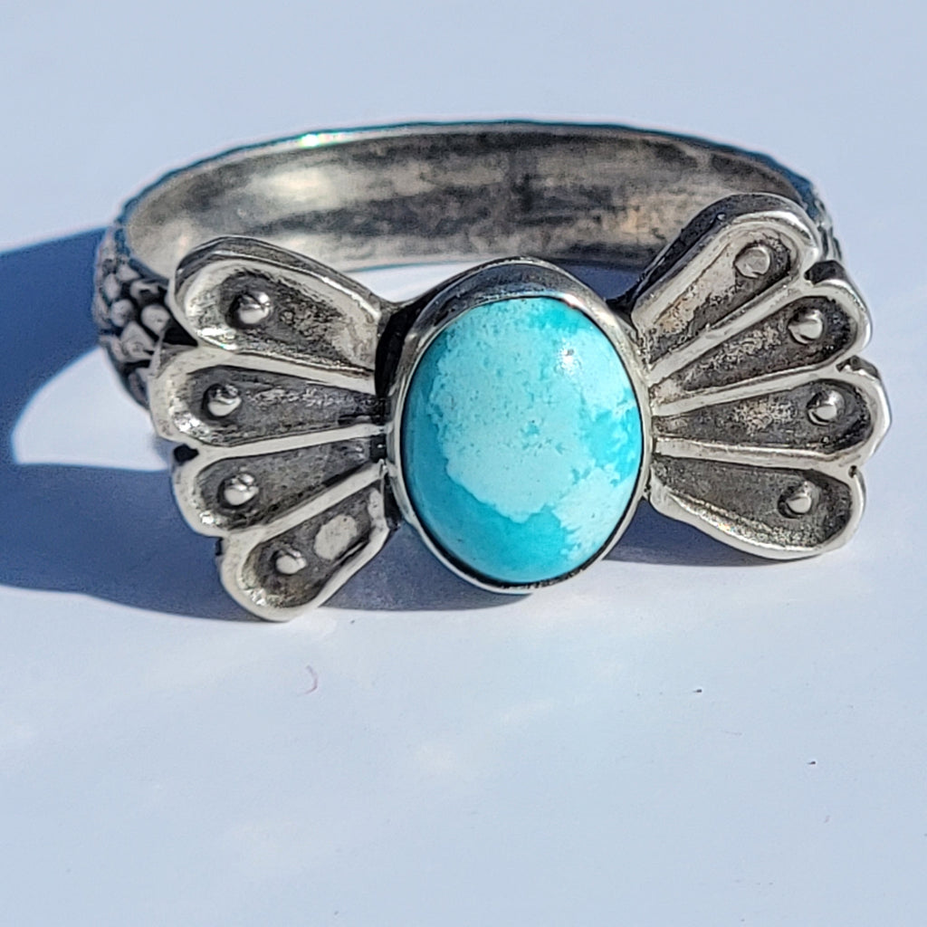 Sz 7 Turquoise Butterfly Ring