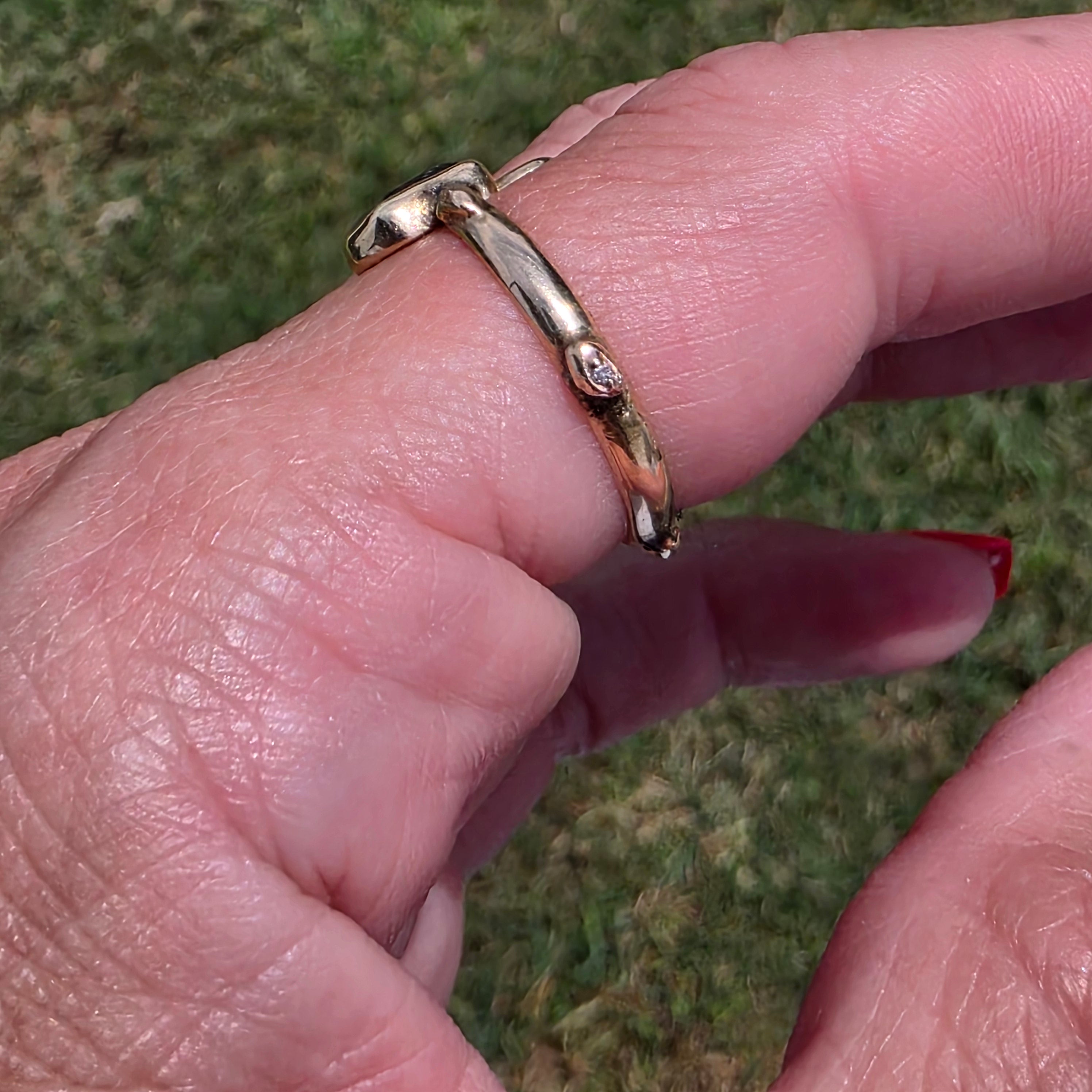 14k Gold and 1.07ct Salt and Pepper Diamond Snake Ring