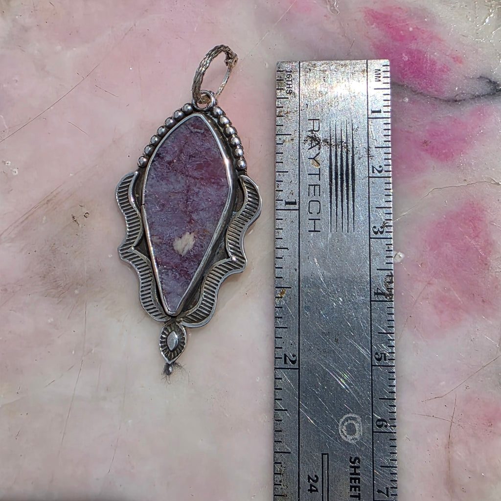 Lepidolite and Stamped Sterling Earrings