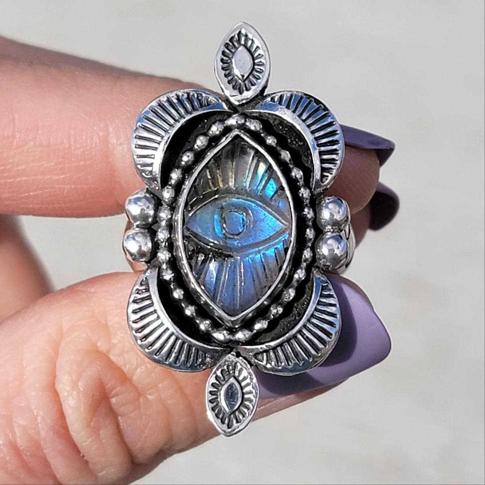 Labradorite Third Eye Ring or Pendant