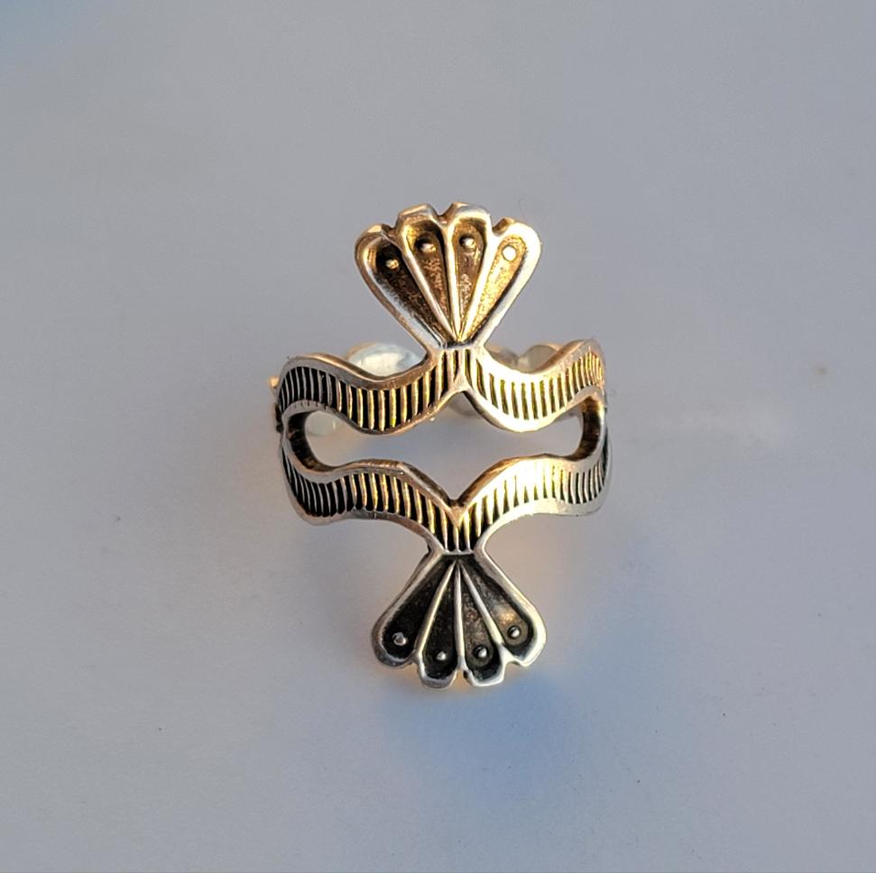 Spring Bloom Stamped Double Stamped Band Ring